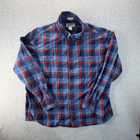 Duluth Trading Co Other - Duluth Trading Co Untucked Flannel Shirt Mens 2XL Tall Relaxed Fit Blue Plaid